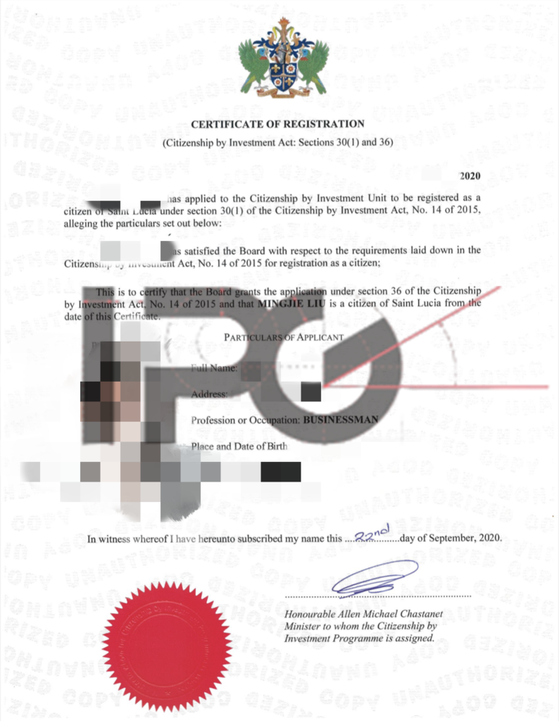 Saint Lucia passport client approval